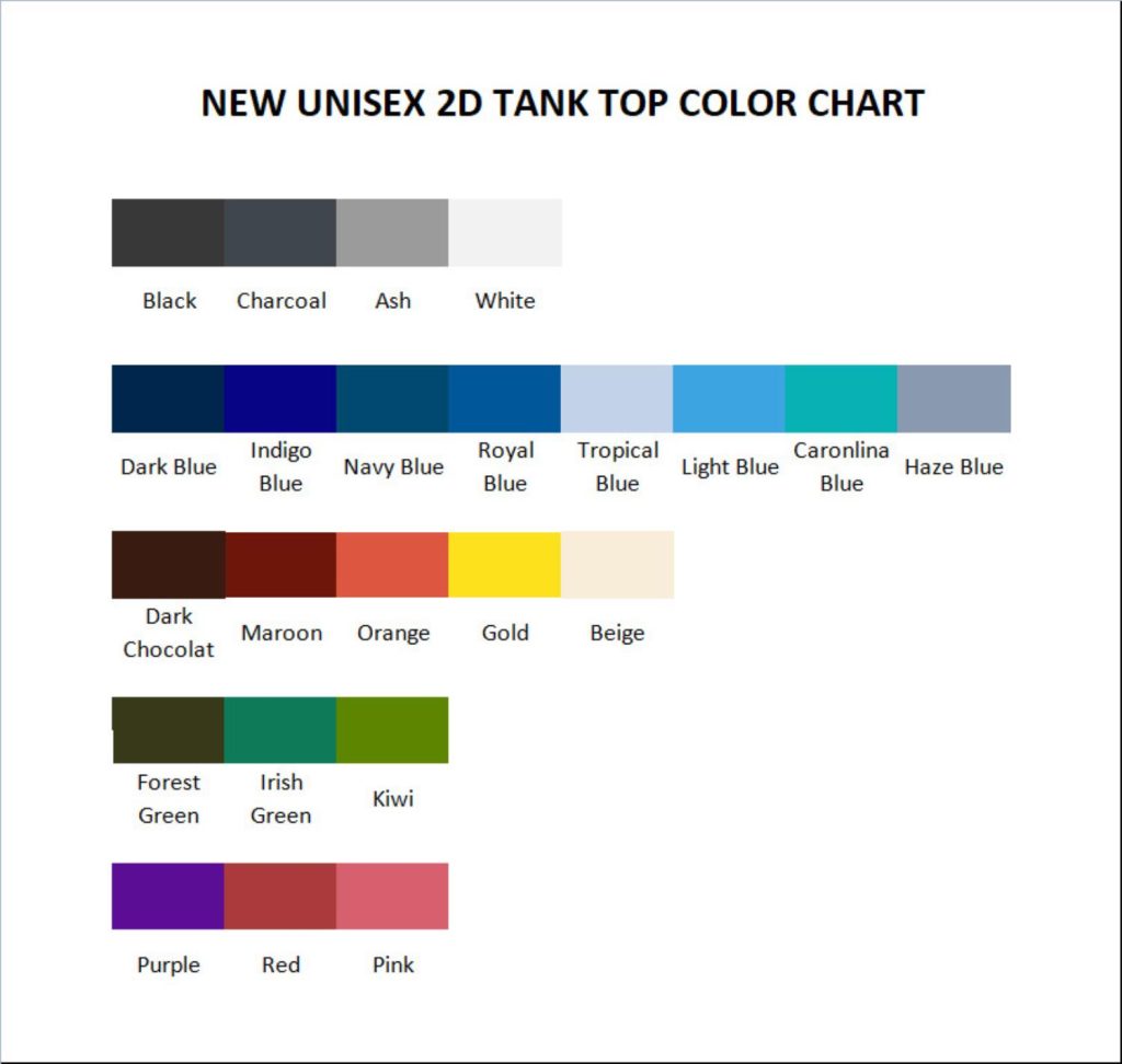 tank top color chart - Anuel AA Shop